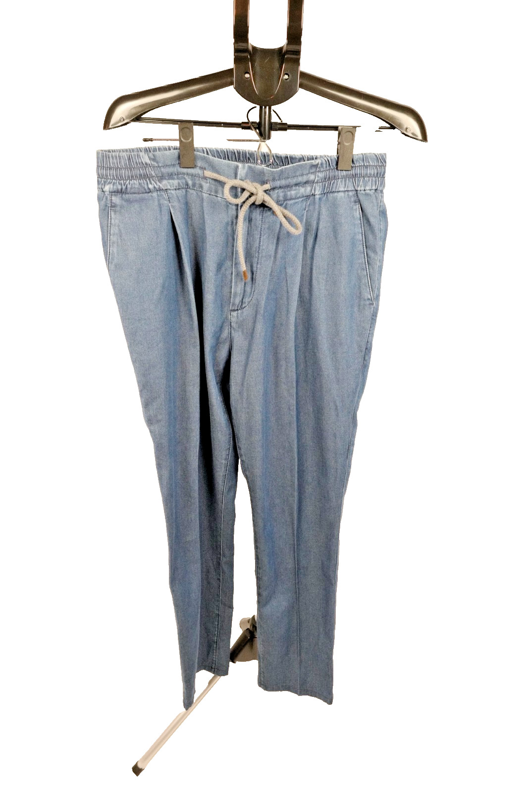 Brunello Cucinelli Men\'s Drawstring Denim Pants IT 48 Blue Made in Italy