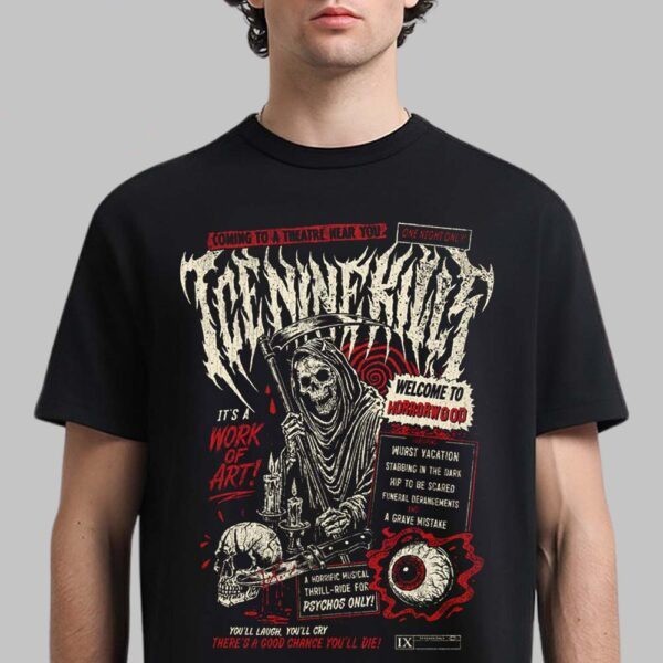 Ice Nine Kills T Shirt Reaper Welcome To Horrorwood Metal Band T-Shirt