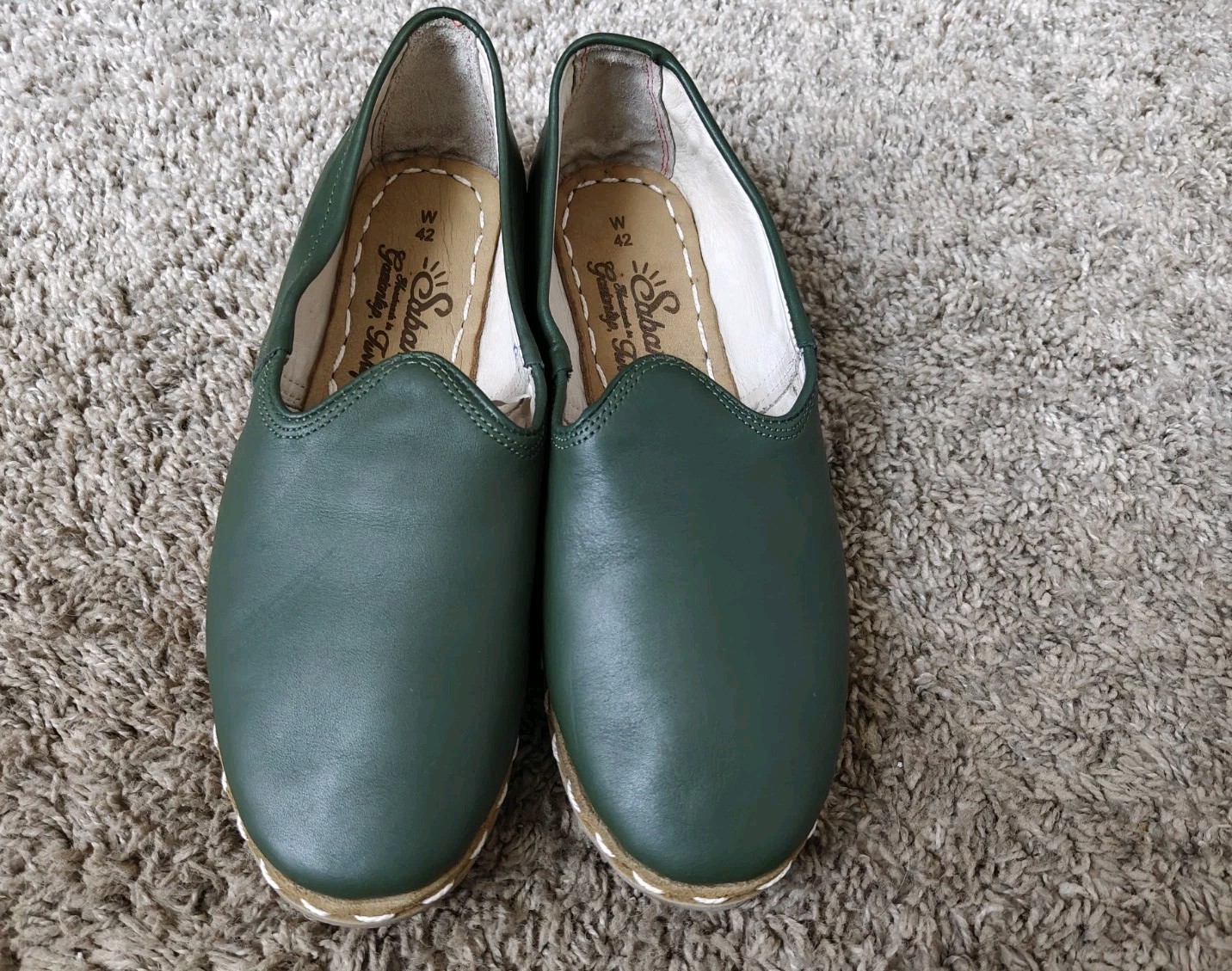 Sabah Loafers in Denali Green Leather Size 42 / Women\'s 10