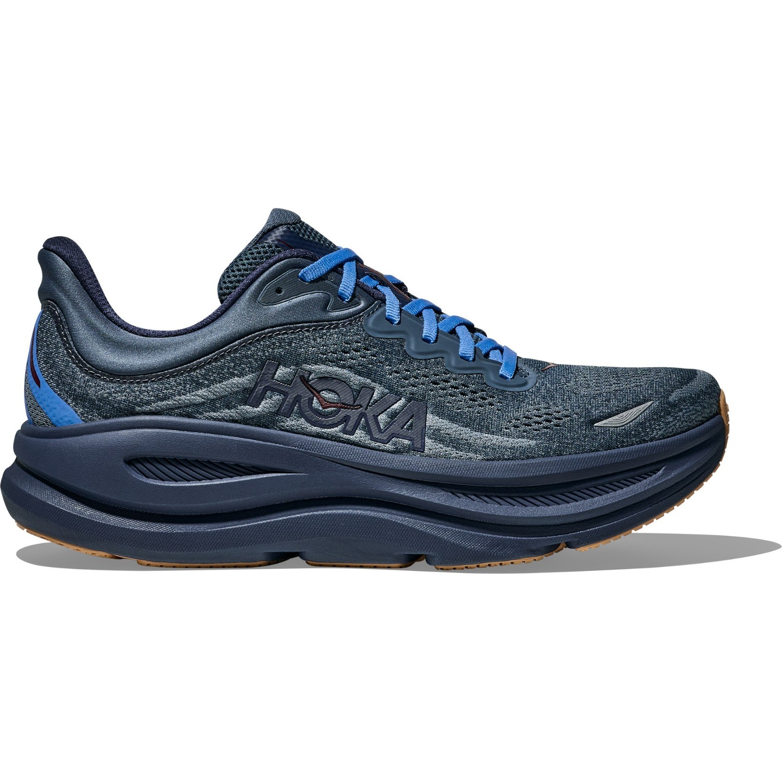 HOKA Bondi 9 Road-Running Shoes - Men\'s Faded Navy/Slate Blue Freeship