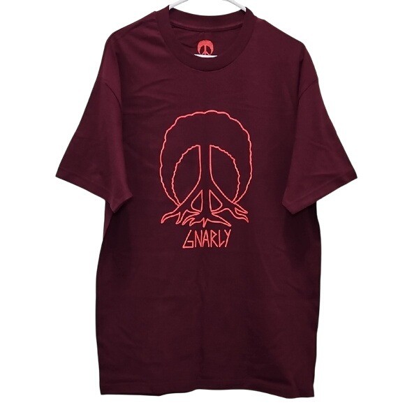 Gnarly T-shirt Skull Tree Roots Graphic Short Sleeve Tee Size Large New Maroon