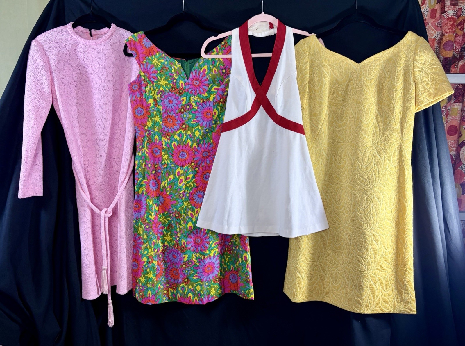 VTG 1950 60s 70s 16 Piece Dress Lot Dresses Resellers Lot most larger sizes