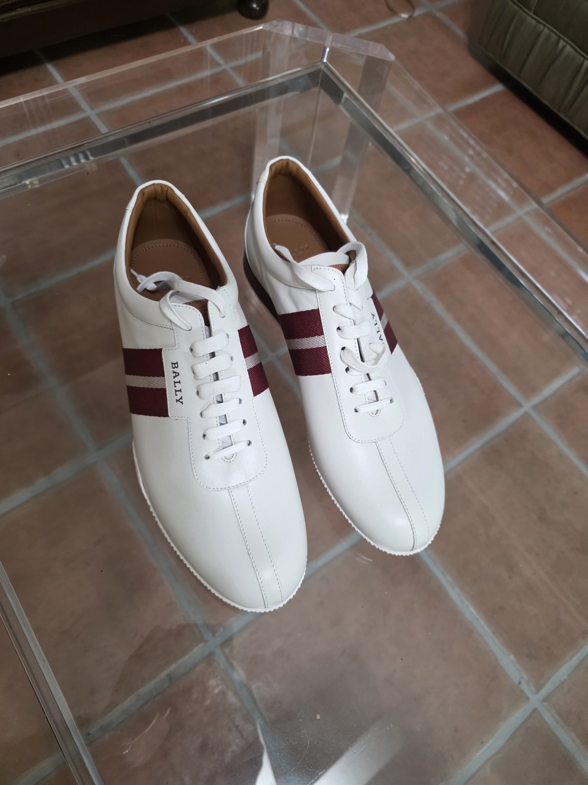 Bally Frenz-New Men\'s White Leather Sneakers Size 13 D
