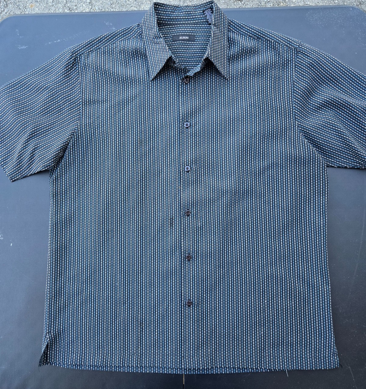 Alfani Men\'s Dress Shirt Blue and White Large Used