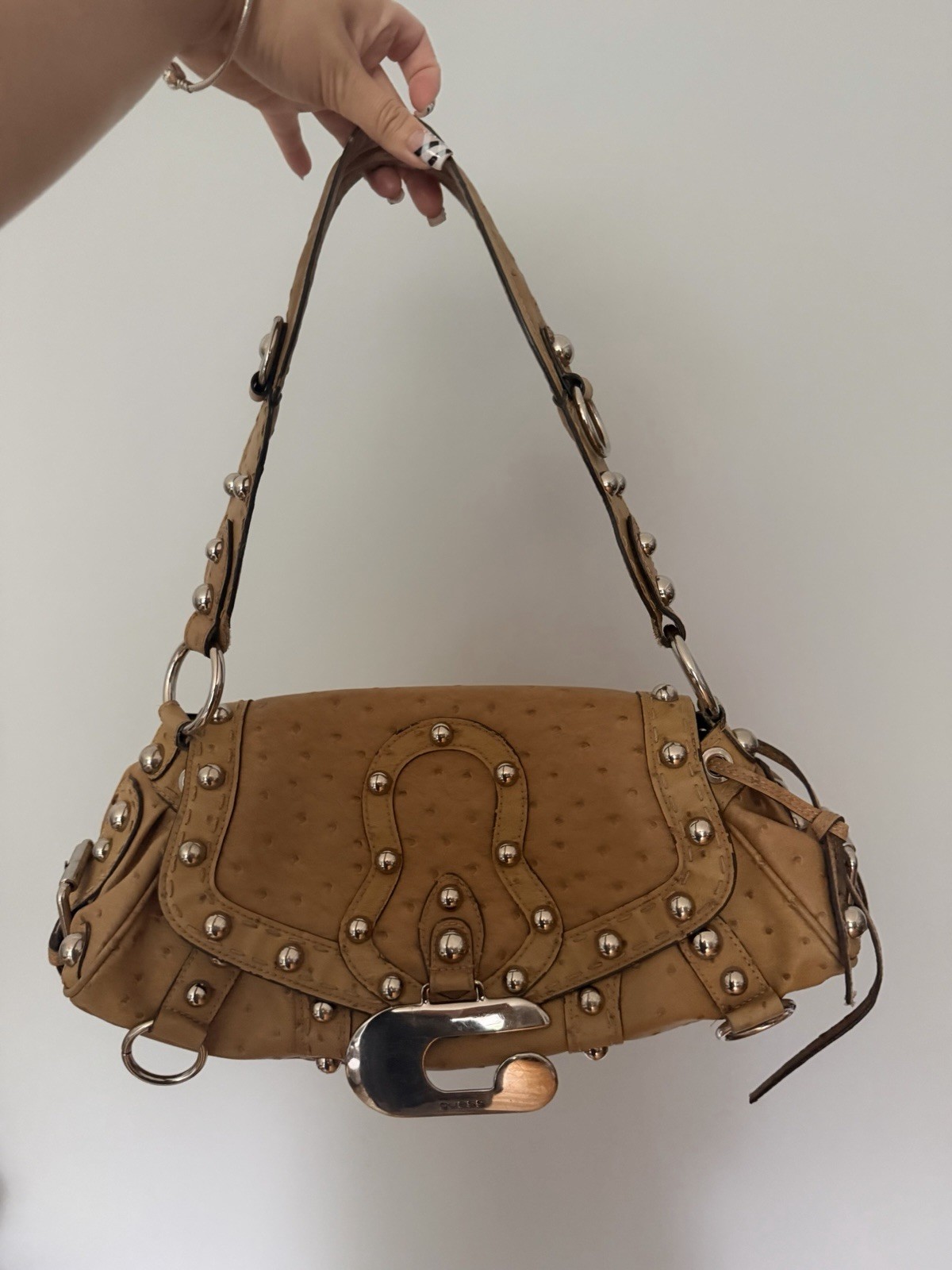 Rare vintage Guess Ostrich leather bag