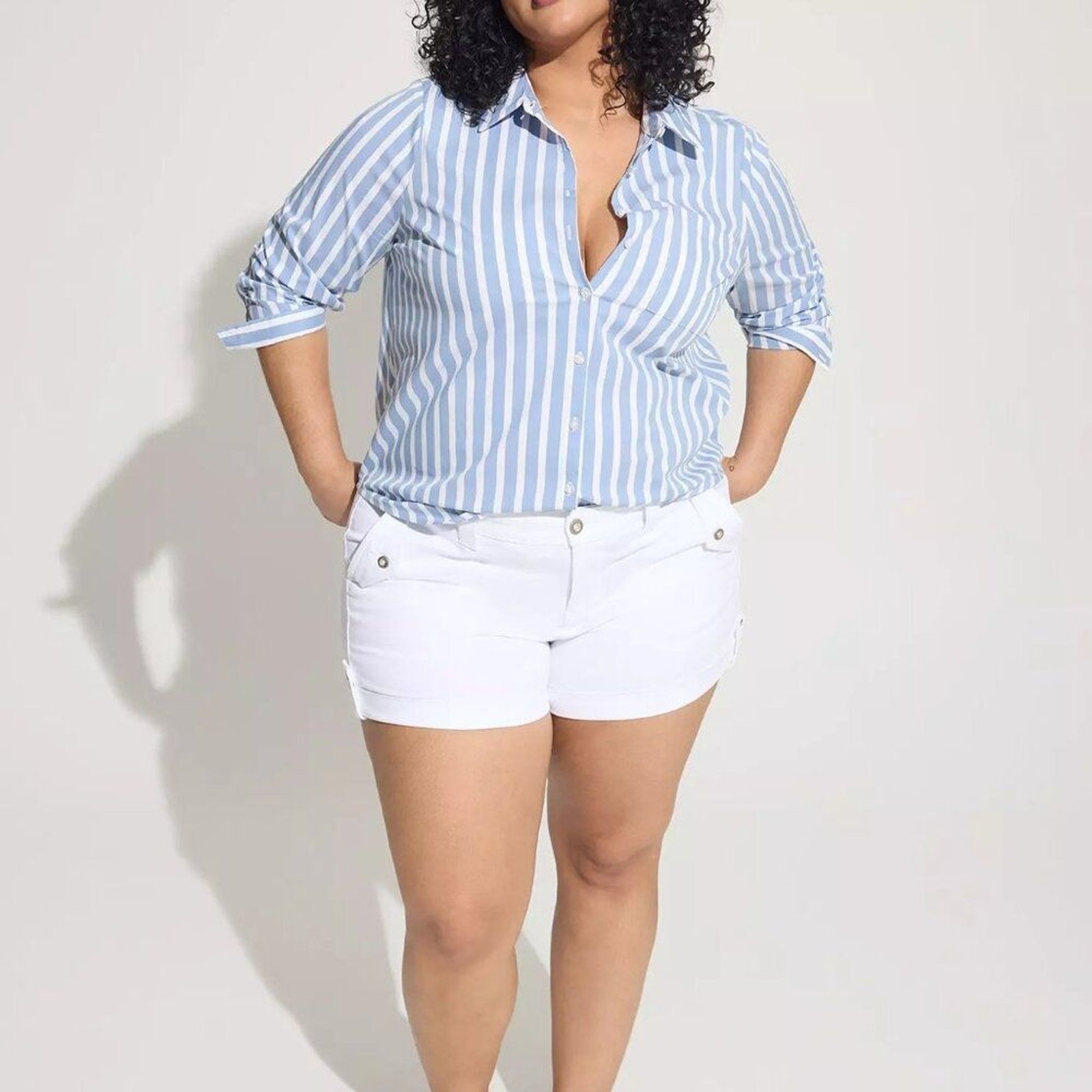 Torrid  Cotton Striped Button-Up - Size 2 - NWT
