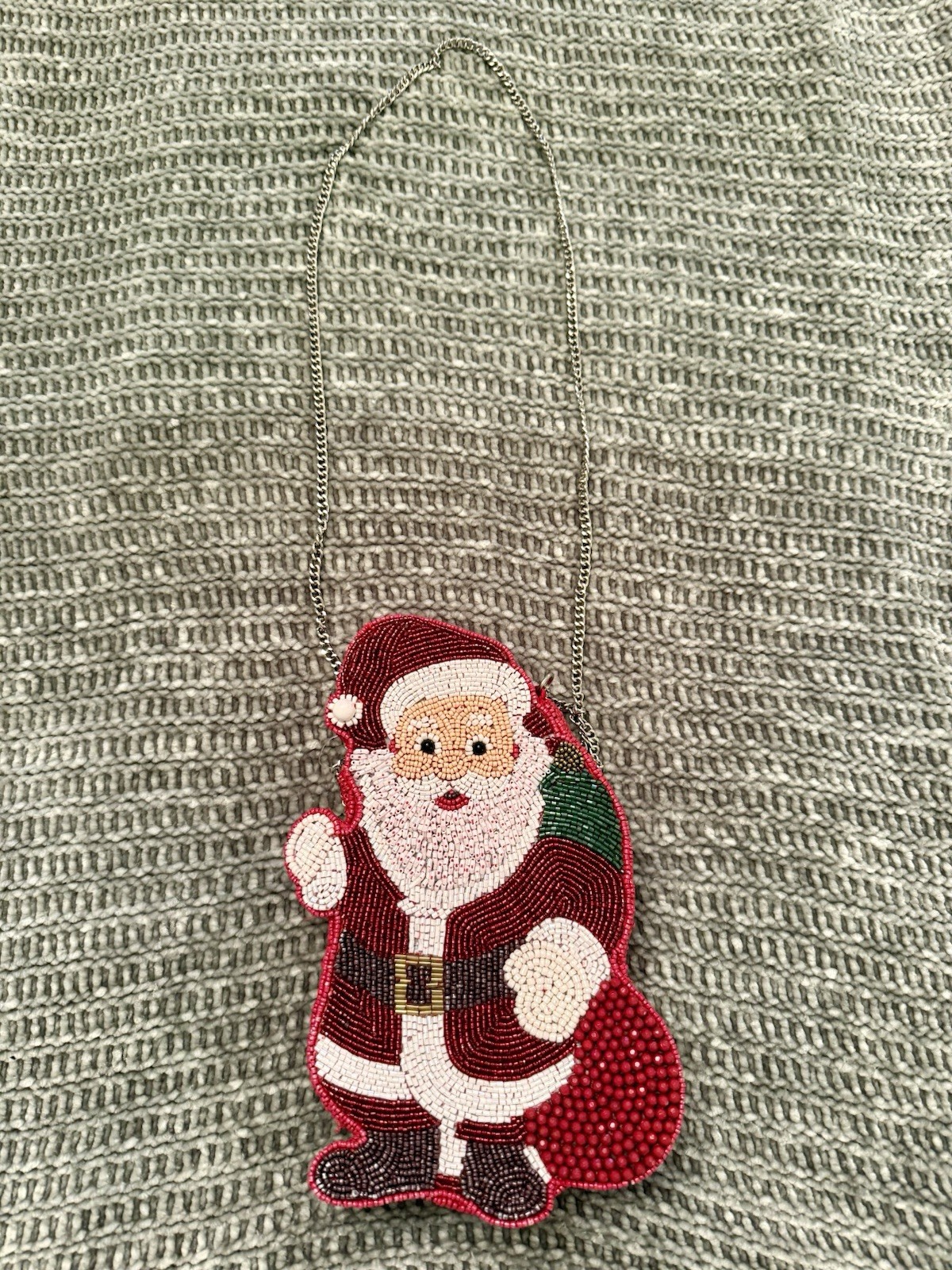 New Rare Hard To Find Viral Santa Claus Beaded Crossbody Bag