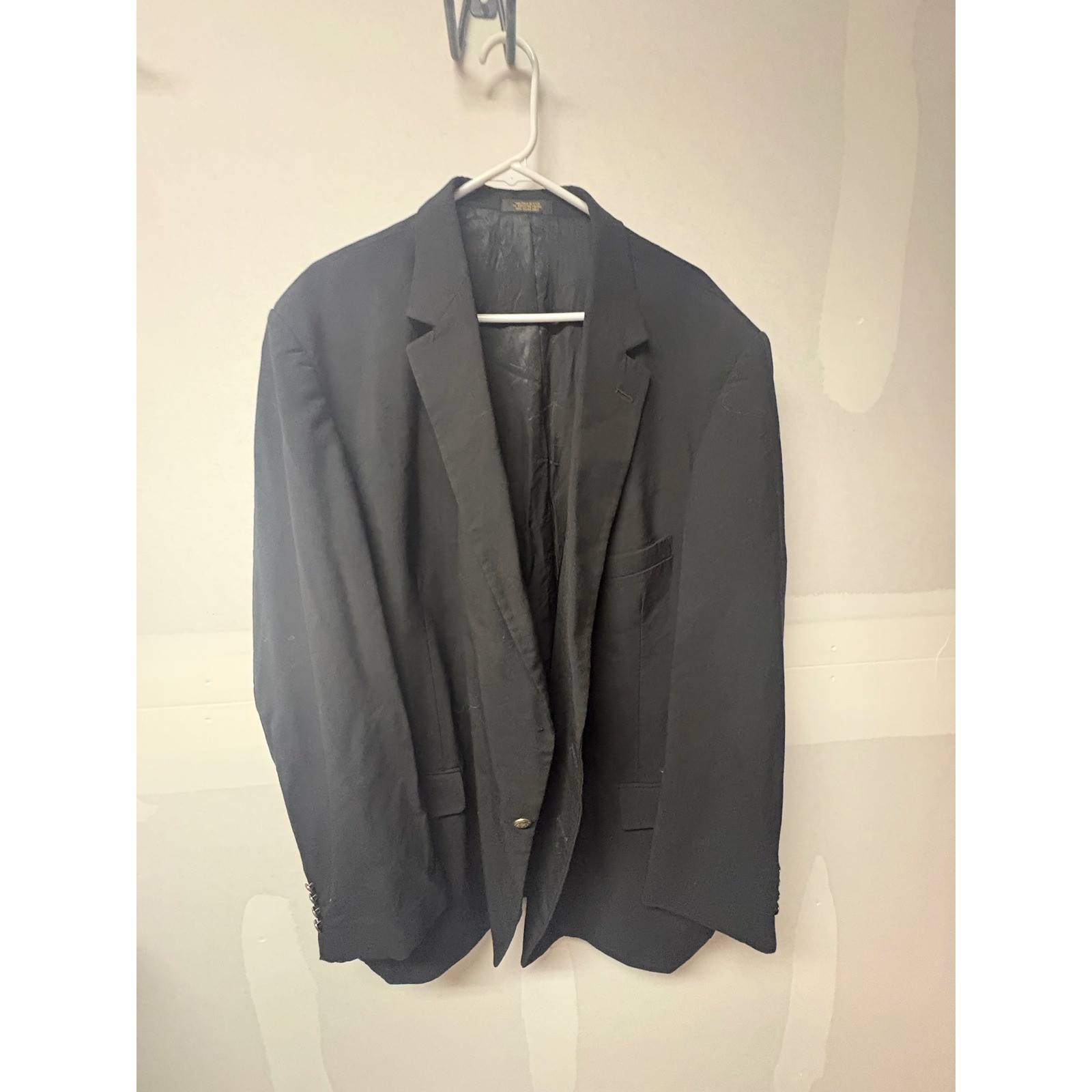 Gary Michaels Private Collection Mens Black Blazer Sport Coat 56L Gold Buttons
