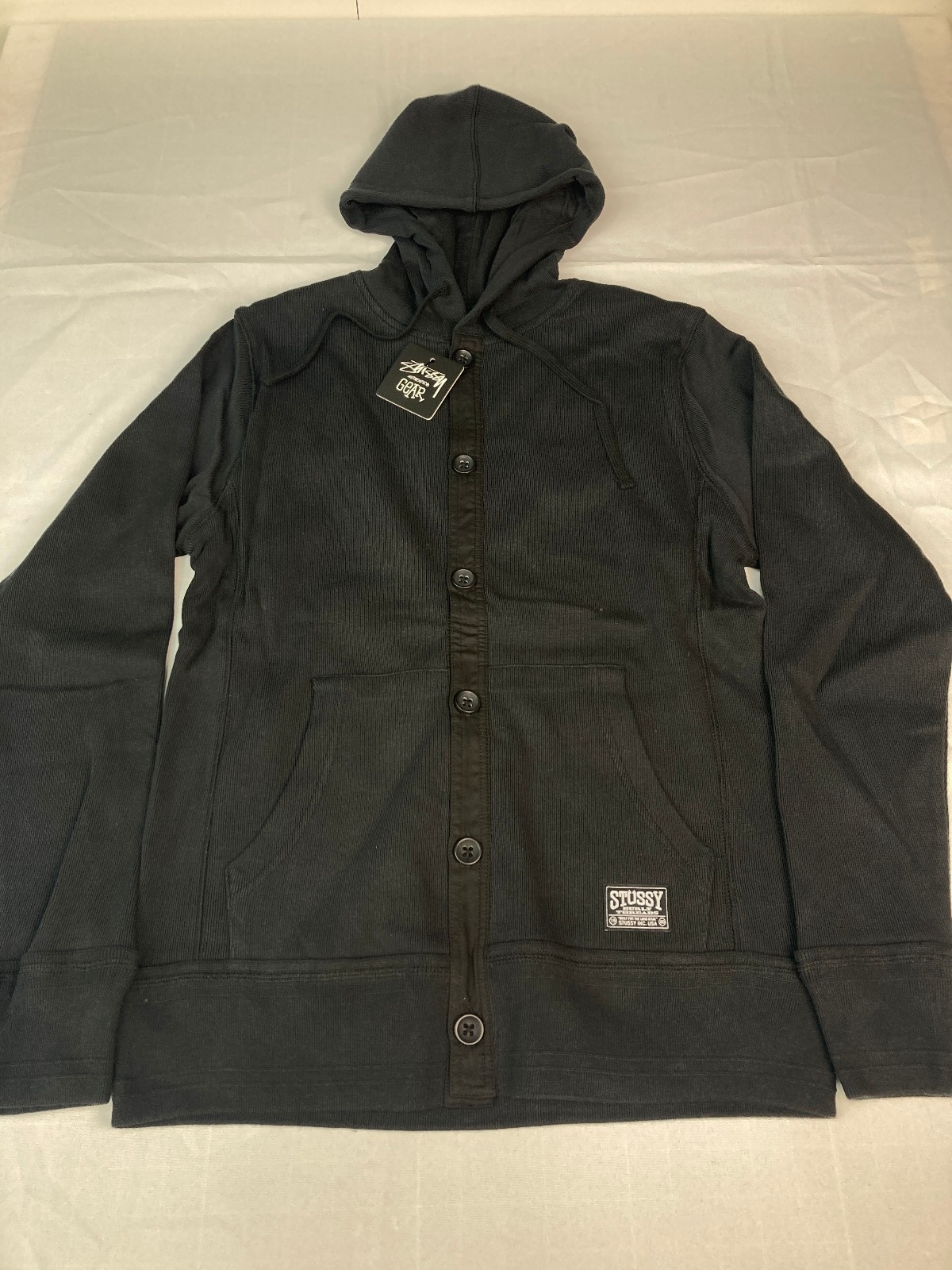 VTG Deadstock 2000s Stussy Burly Threads Buttonfront Hoodie 0141095 Multi Color