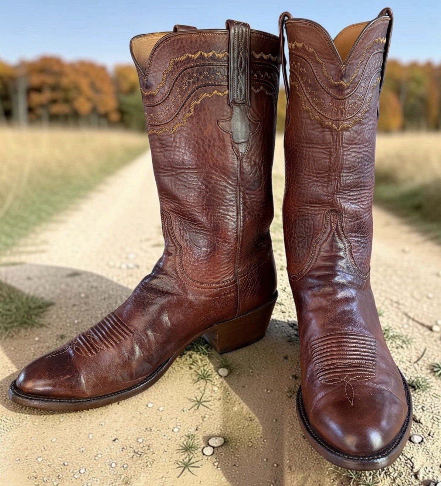 EUC Lucchese Classic\'s Handmade DEVIN Men\'s 11.5EE Tan Brown Ranch Hand Boots