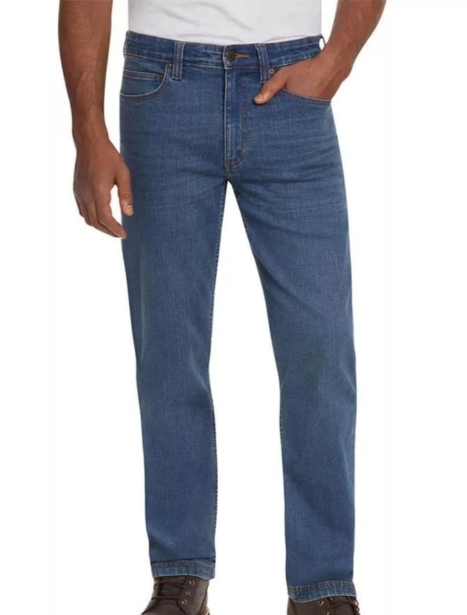 NWT Kirkland Signature Men\'s Jeans 30x30 Dark Wash Straight Fit Reinforced d1988