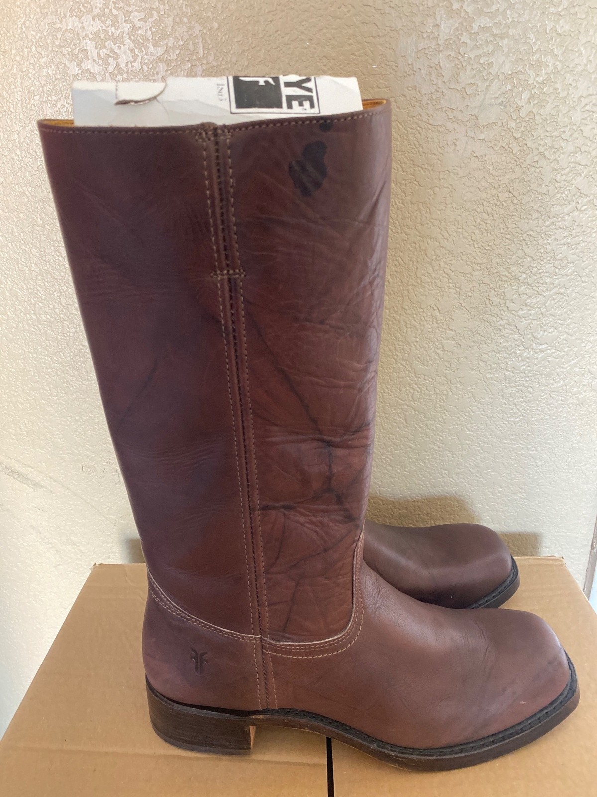 Vintage Frye Campus 14L Boots 87290 Men\'s 11M Brown Leather Made USA NOS