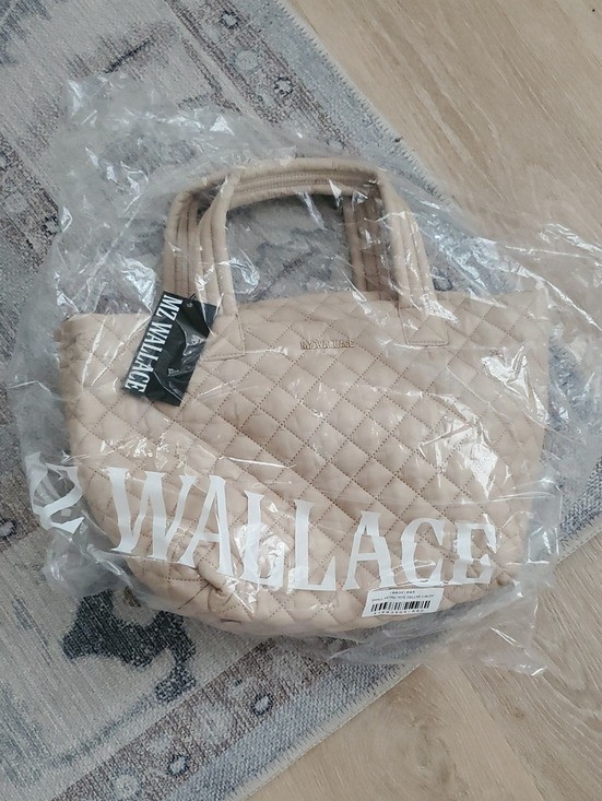 NWT MZ Wallace Neutral Quiltrd Small Metro Tote Deluxe Bag Zip Tote Buff