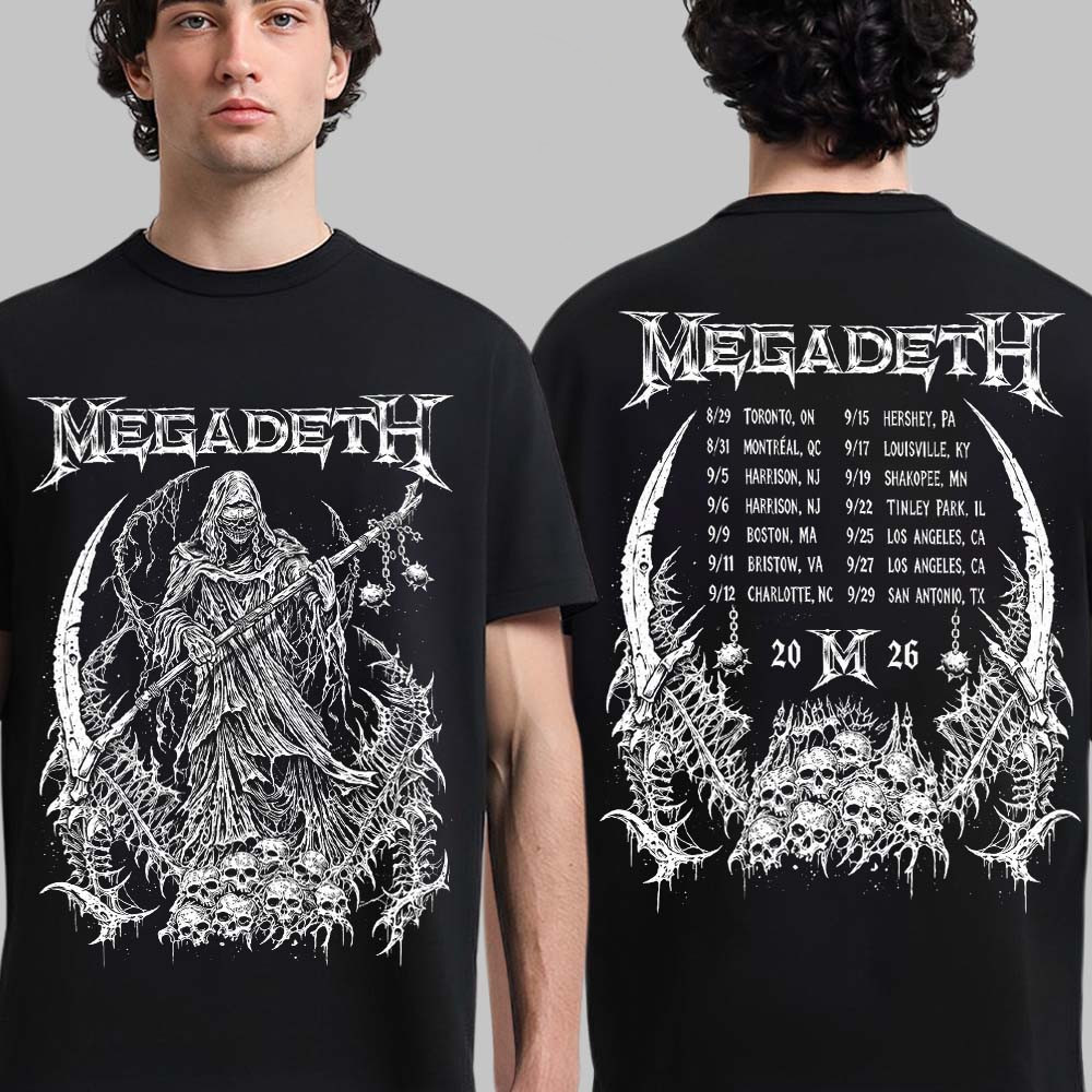 Megadeth North American 2026 Tour Merch Vic The Reaper T-Shirt