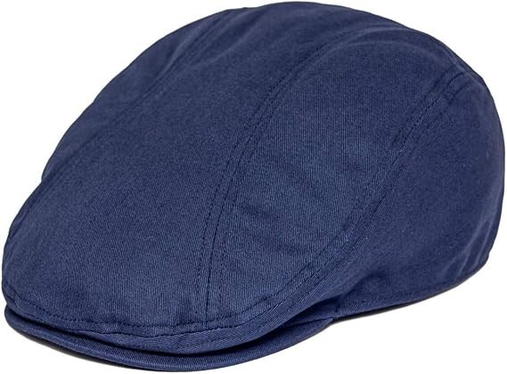 BOTVELA Men Cotton Twill Newsboy Flat Hat Fitted Cap 7 5/8 Navy