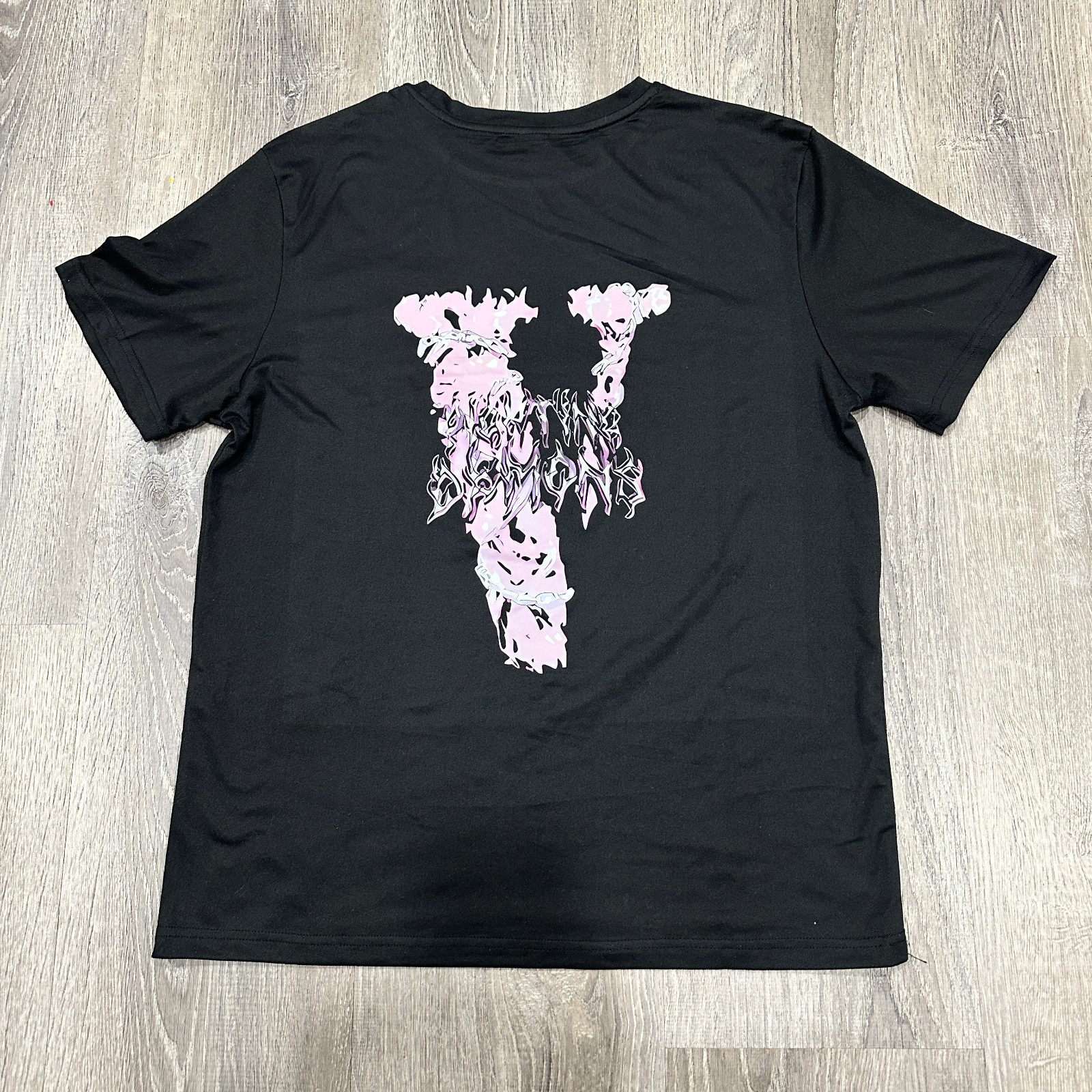 NEWS New Fashion Vlone x Fighting Demons TShirt Men\'s Medium Black Band Tshirt