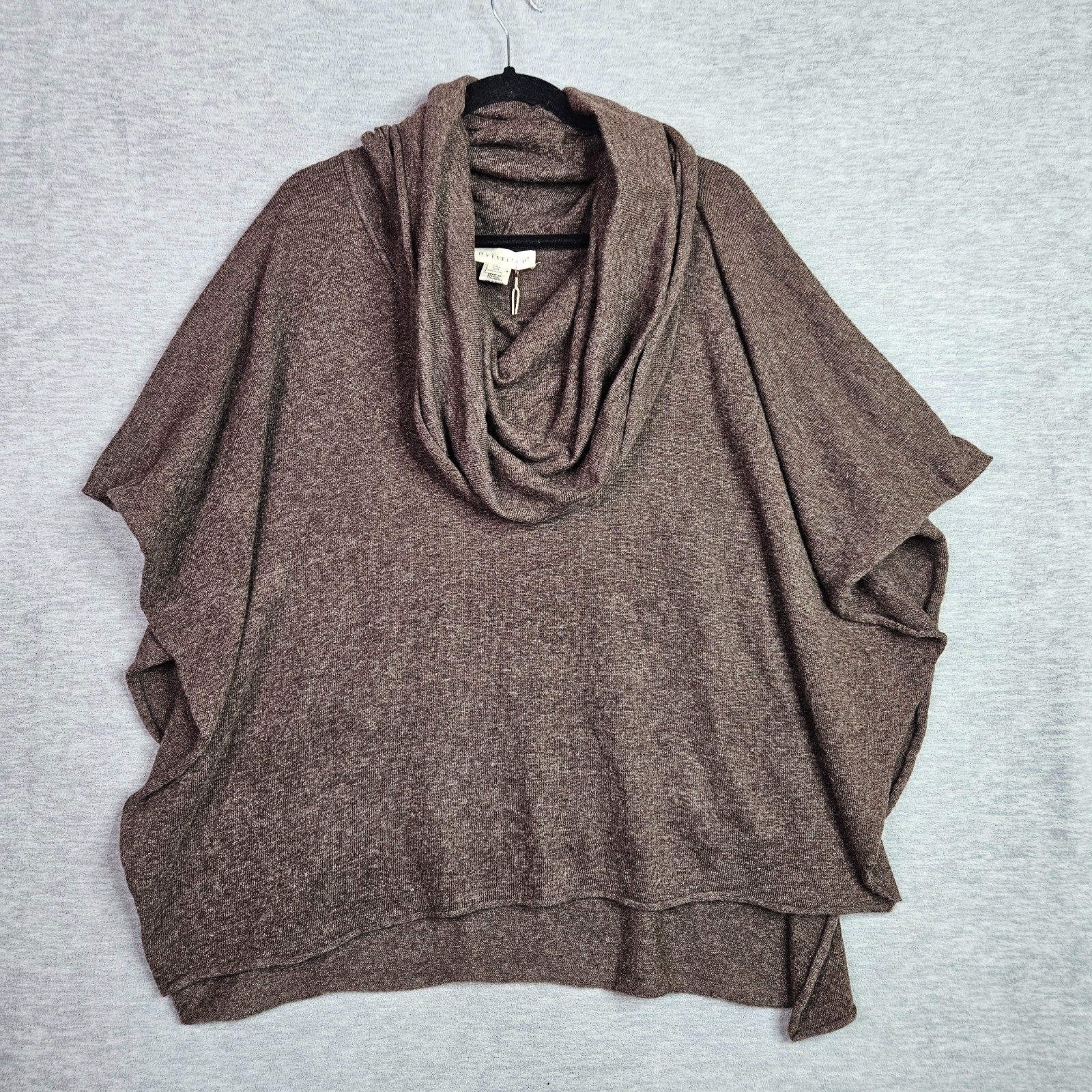 Lovestitch Big Cowl Poncho Sweater Brown Women\'s One Size