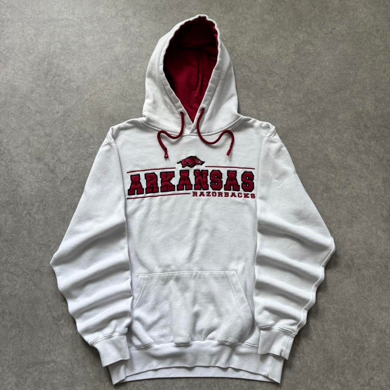 Colosseum Arkansas Razorbacks Hoodie Vintage 2000s White Red Mens Medium