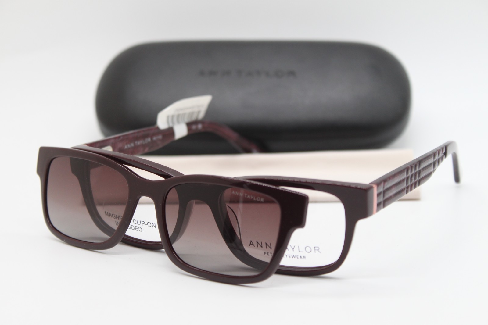 NEW ANN TAYLOR PETITE ATP833CP C02 AUTHENTIC EYEGLASSES W/CLIP-ON & CASE 50-16