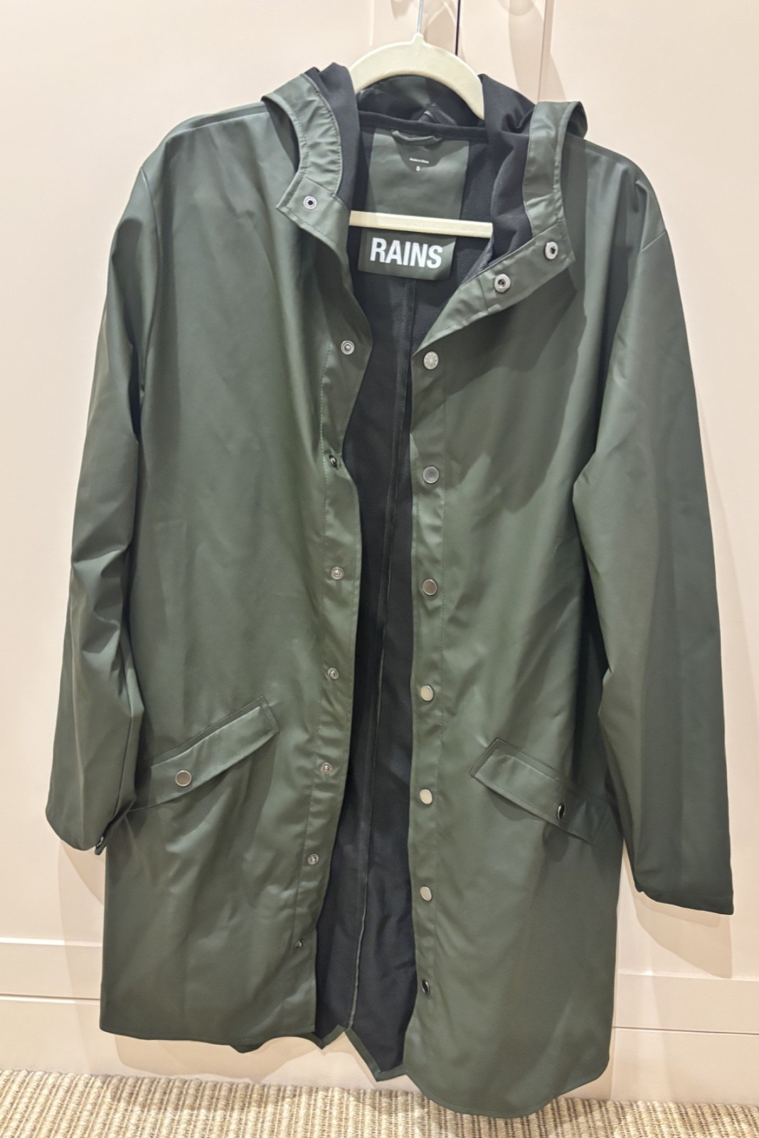 Rains Green Unisex Jacket Size Small