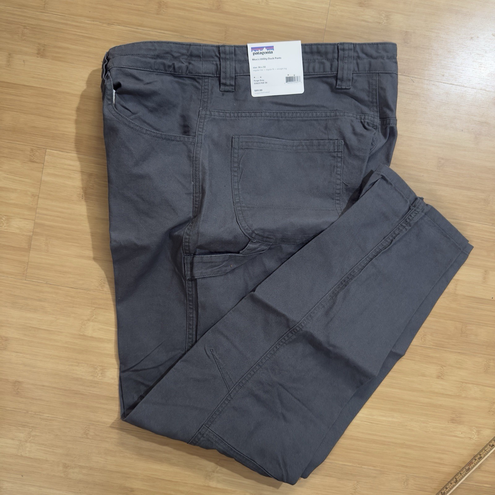 NWT Patagonia Duck Pants Men 36X32 Organic Cotton Canvas Straight Leg Forge Grey