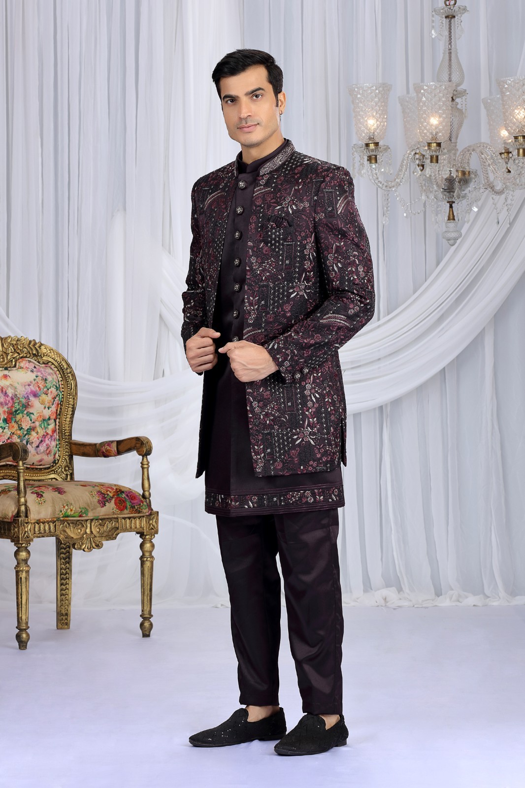 3 Pc Indian Mens Designer Wedding Bollywood Wear Traditional Indo Western India