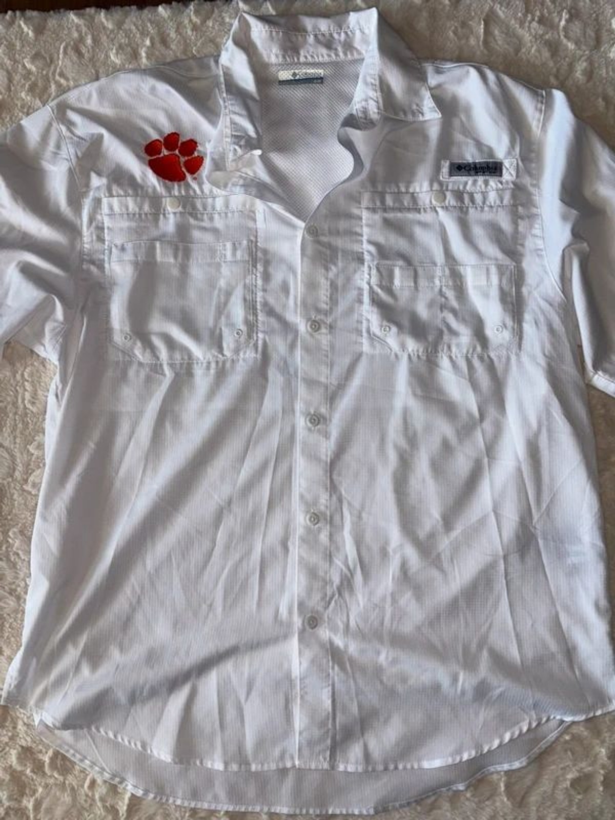Men’s Medium White Columbia PFG Clemson