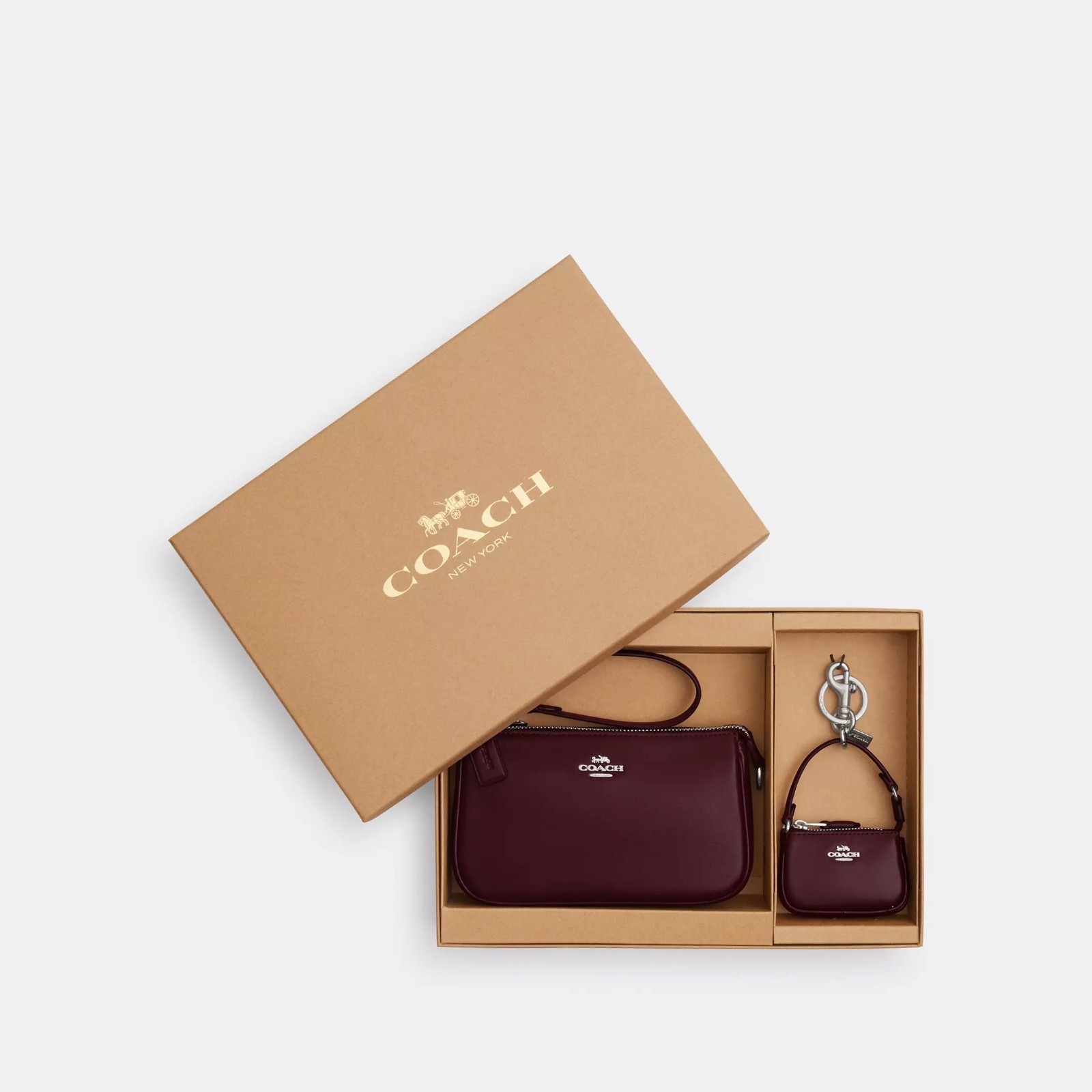 NWT Coach CCK95 Boxed Nolita 19 And Nolita Bag Charm Set Shiny Smooth Leather