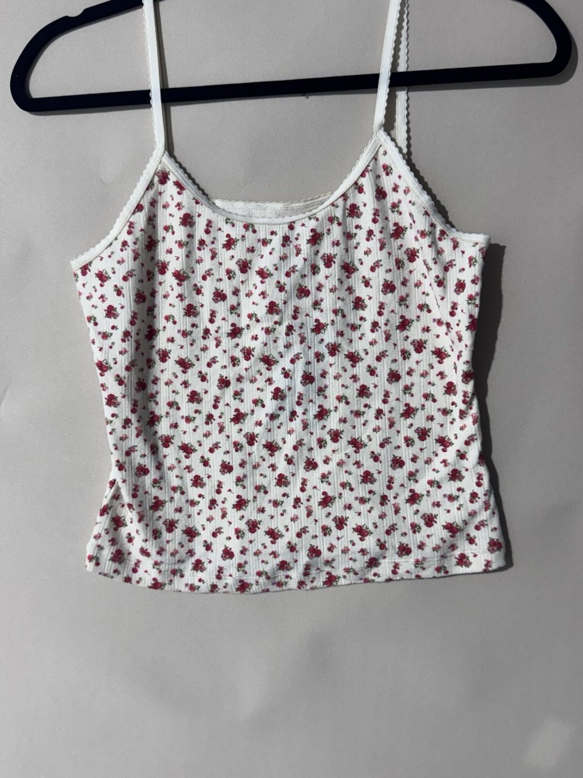 NWT Parke x Target Women\'s Pointelle Tank Top - Cream Floral Size Small