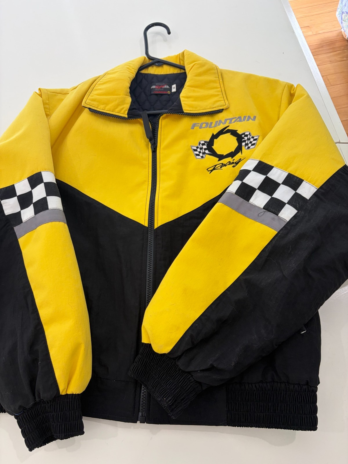 2005 Vintage Fountain Racing Team Powerboat Embroidered black  yellow Jacket M