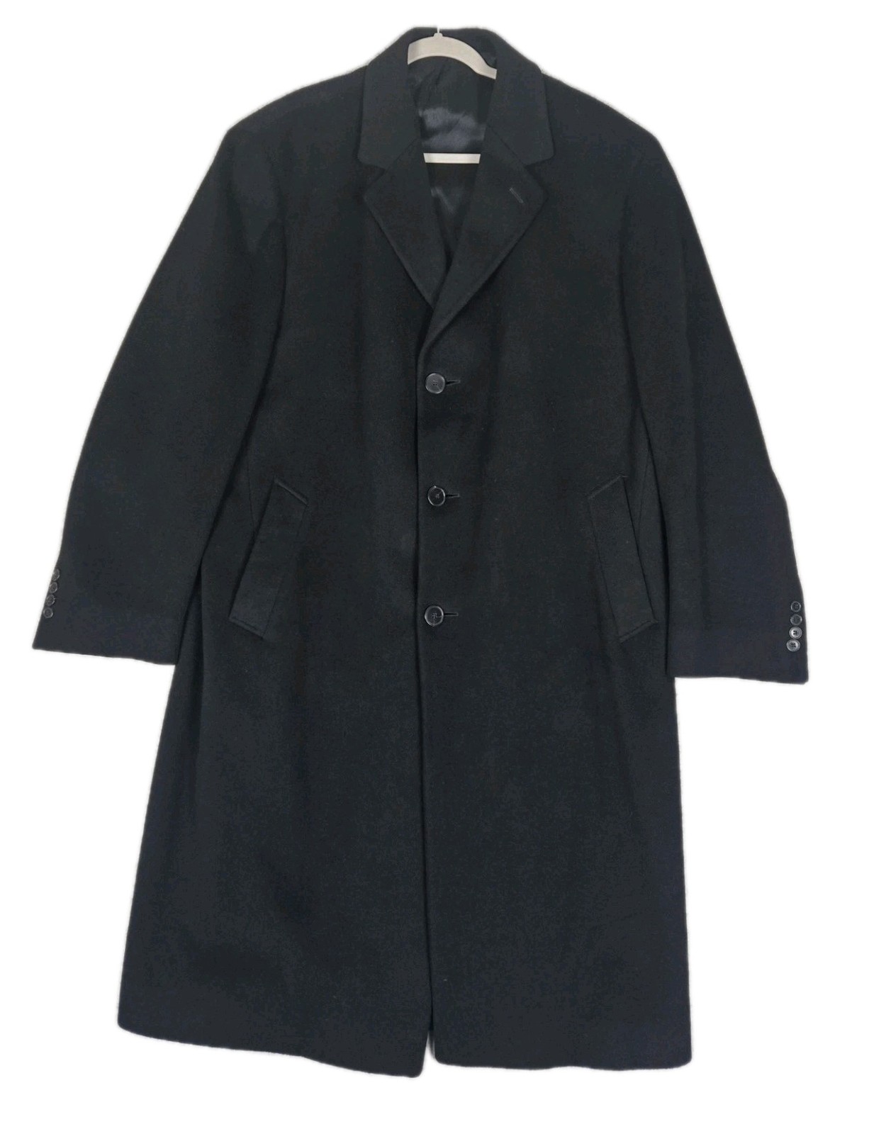 Jacob Siegel x Nordstrom Loro Piana Black Lambswool Overcoat Men\'s Size 50/40R 