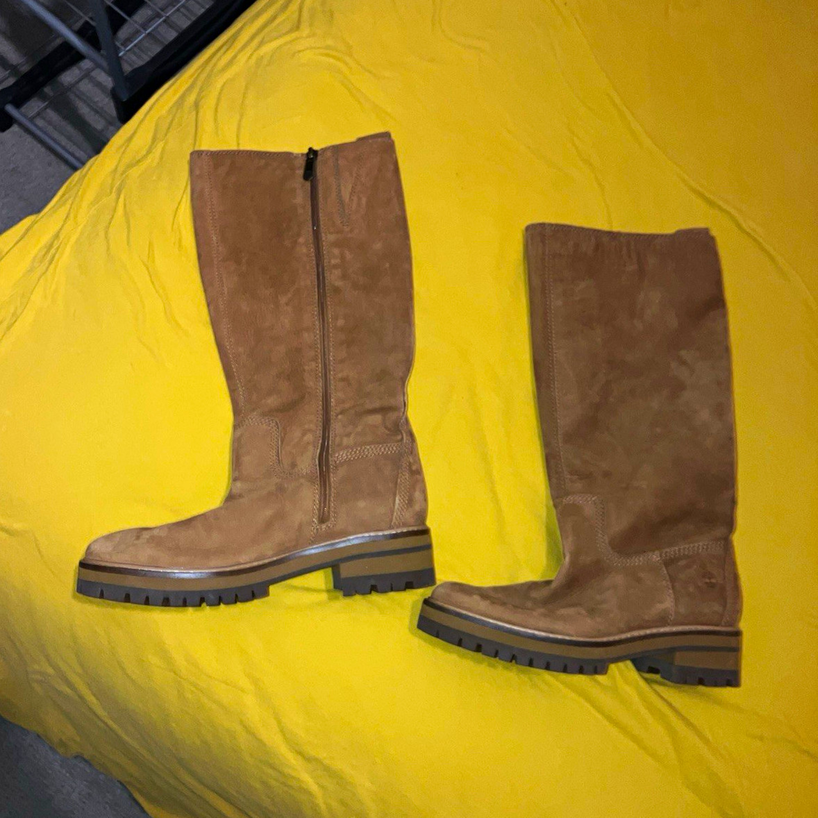 Timberland Women\'s Brown Suede Knee High Riding Boots Zip US 8 EU 39 WR