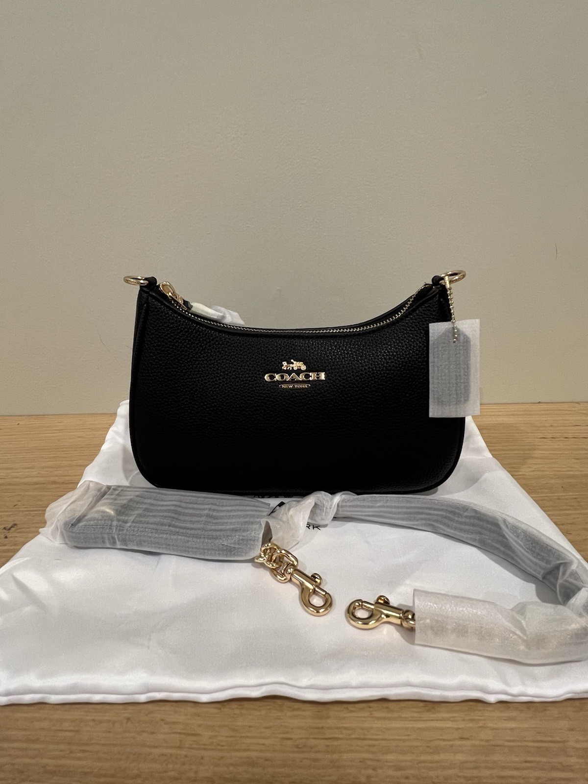 Black Teri Coach Shoulder Bag