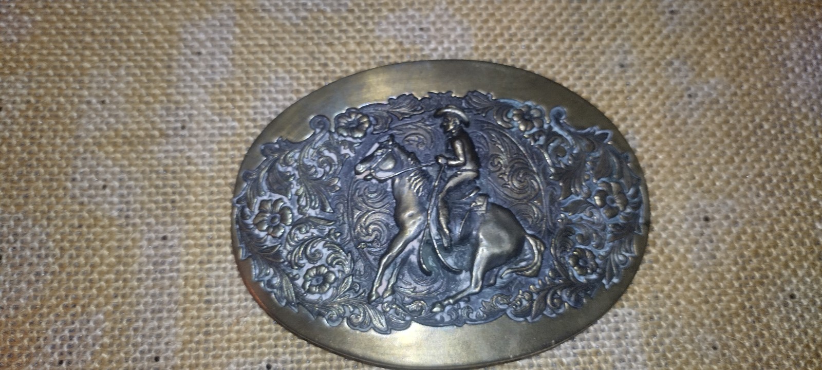 Vintage ADM Award Design Medals Western Belt Buckle – Horse & Rider – USA