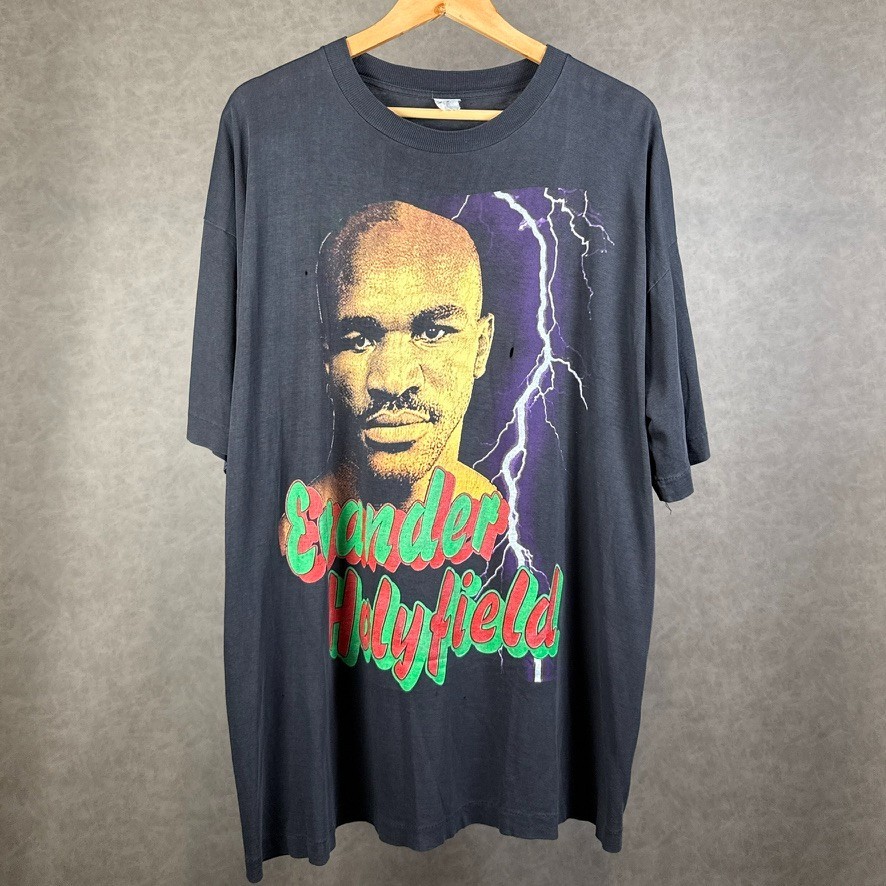 Vintage 90s Evander Holyfield Giant Killer Rap Tee 2XL WBA Champion Boxing