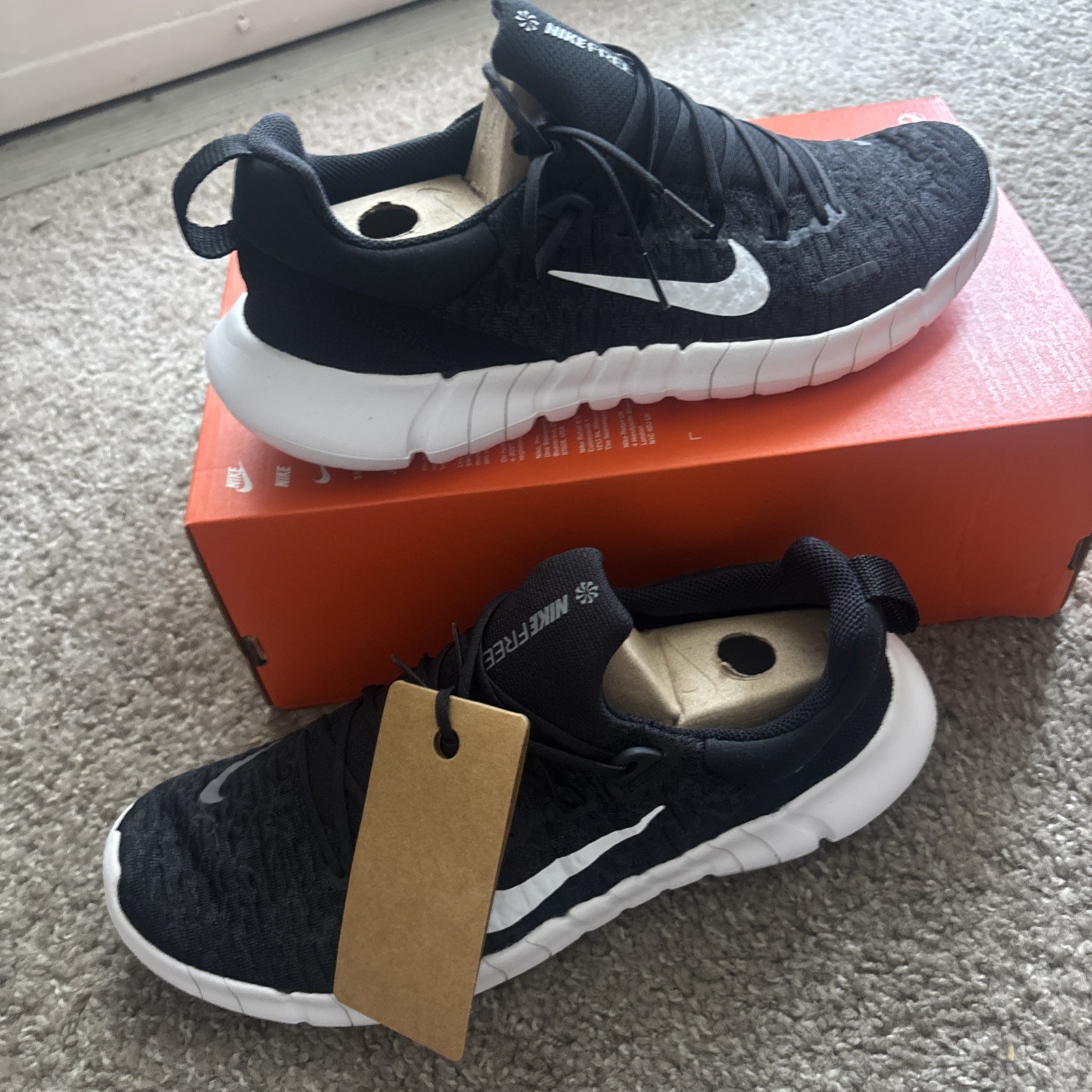 Nike Free RN 5.0 Next Nature BlackSmoke Grey-White CZ1884-001 Men\'s Size 10