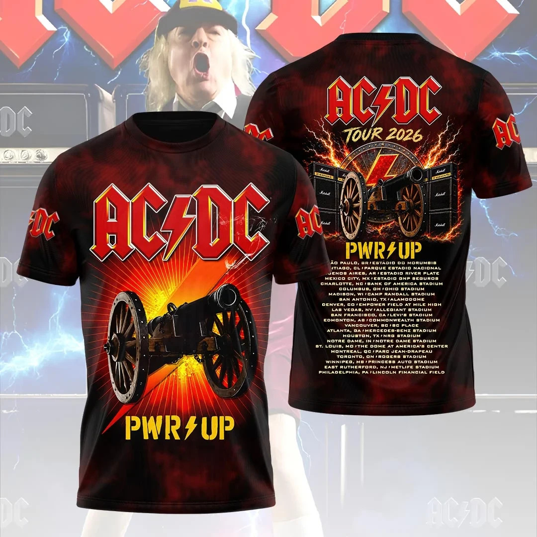 AC DC World Tour 2026 3D Apparel