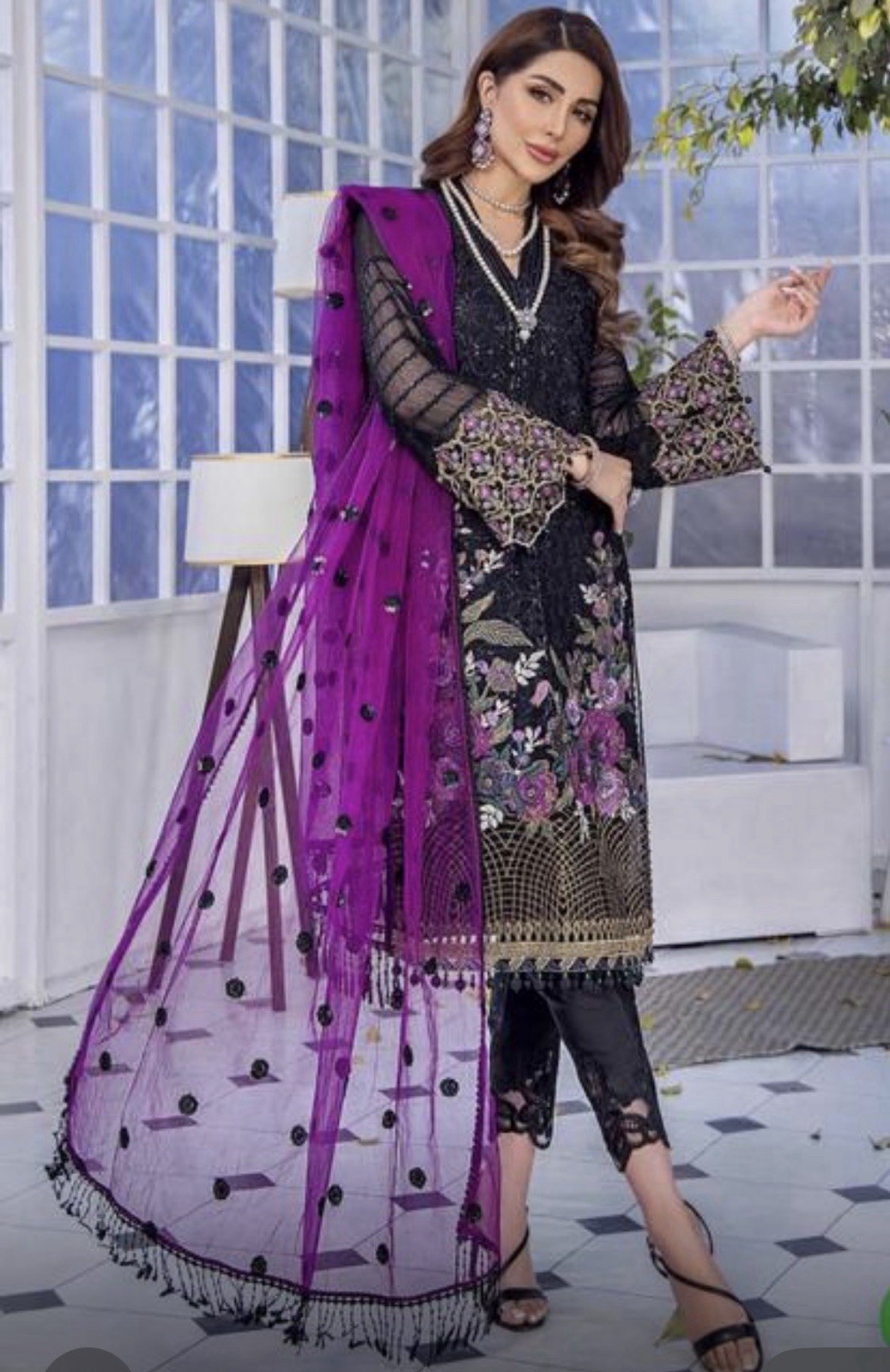 pakistani 3 Piece embroidered suit For Women’s Size Large