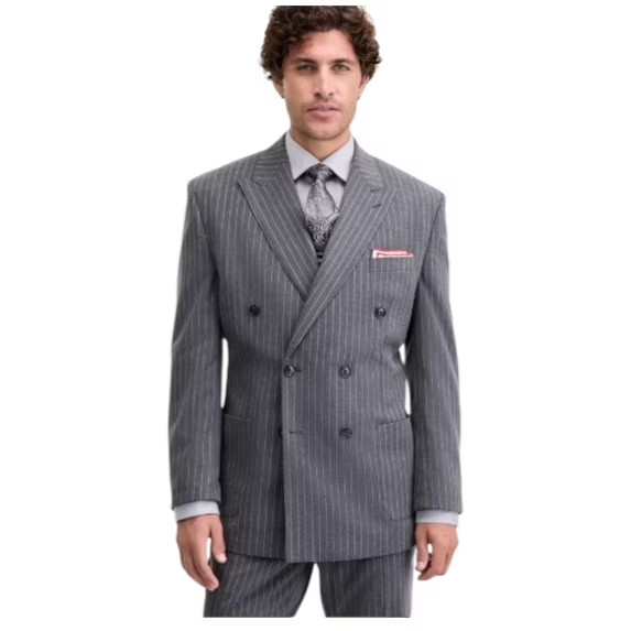 $360 Tayion Collection Men\'s Classic Fit Pinstripe Suit Jacket 44 S zau1726b