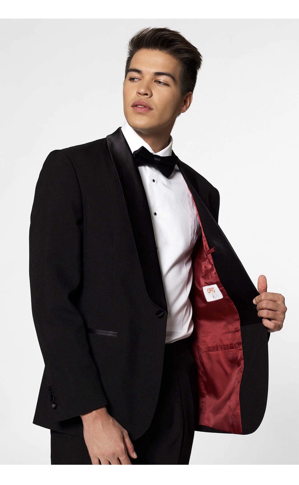 Men’s OppoSuits Jet Set Black Tuxedo Suit Set Size 52 Measurements On Pics