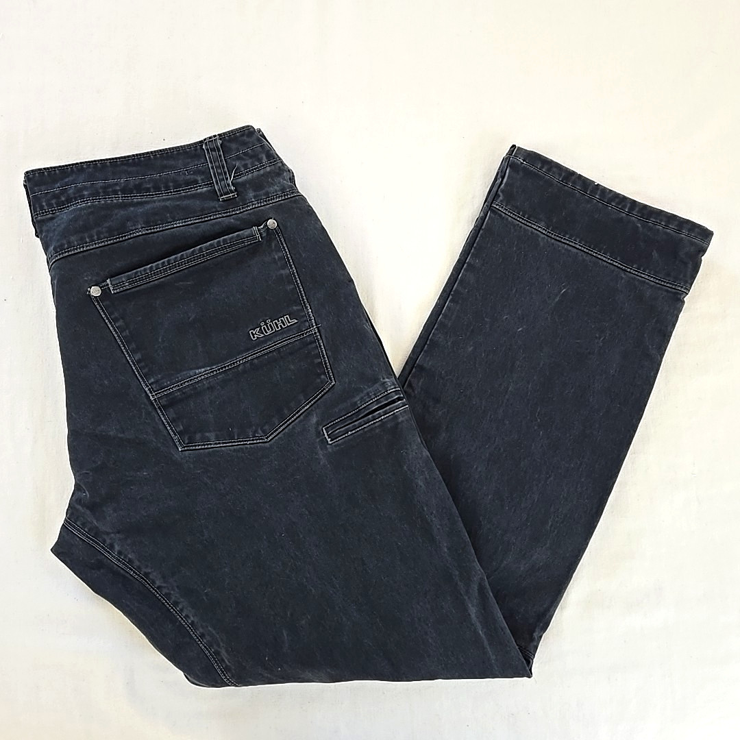 KUHL Rydr Lean Canvas Hiking Pants Dark Blue Patina Dye Men\'s 38x32 (37x31)