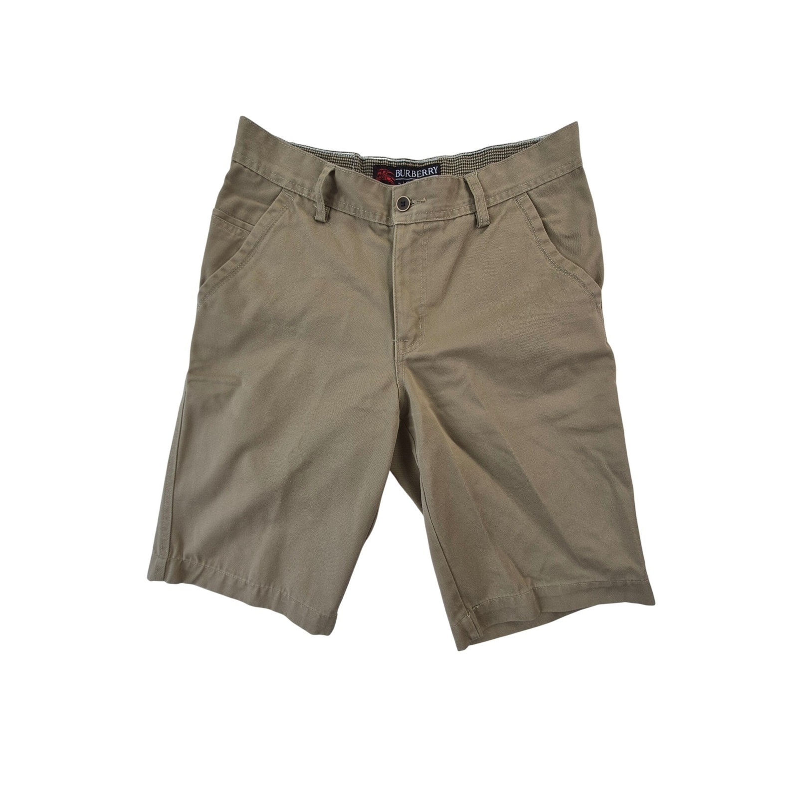 Burberry London Chino Shorts Men\'s 31 Khaki Tan Cotton Nova Check