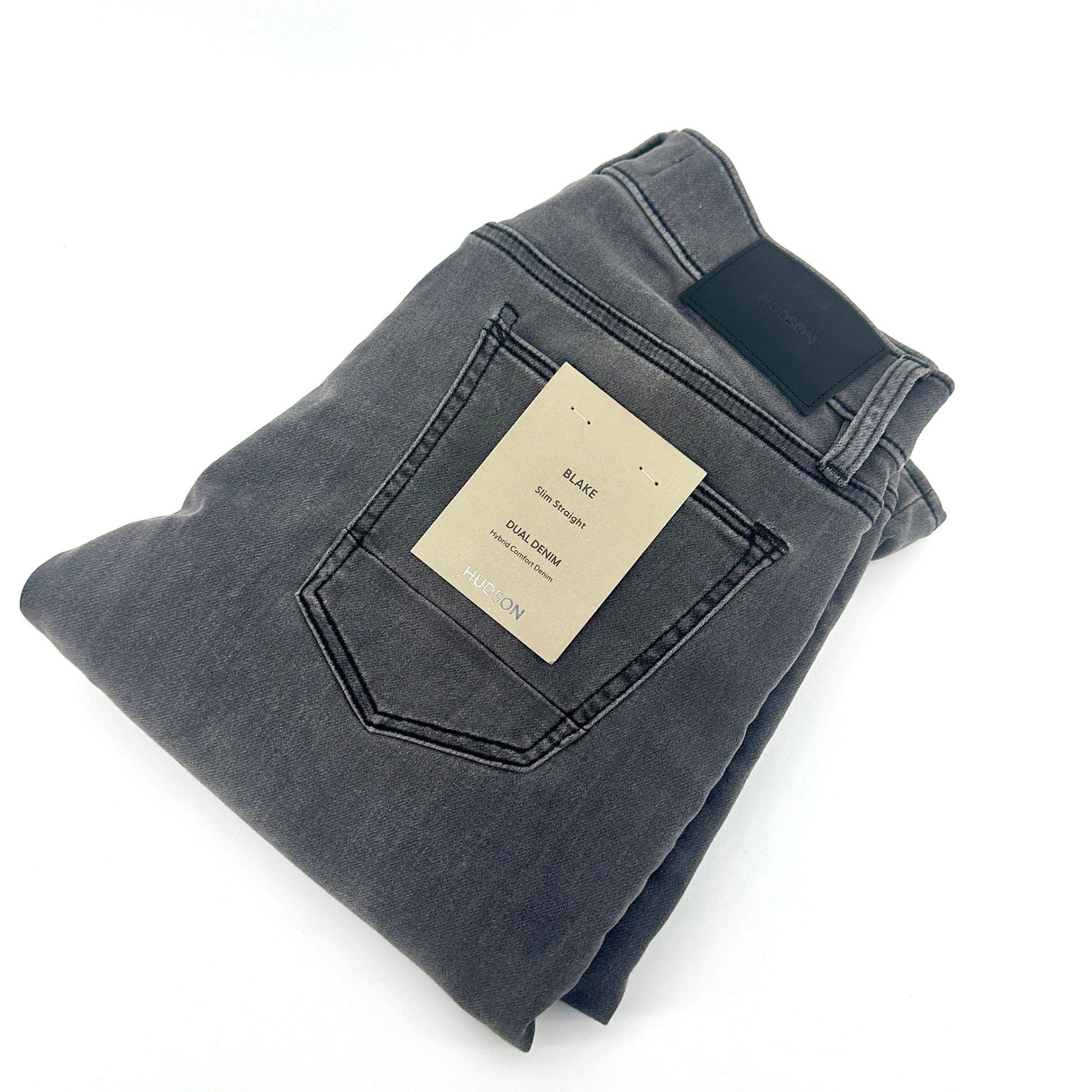 Hudson Blake Jeans Slim Straight Mens 30 Gray Dual Denim Hybrid Comfort NWT