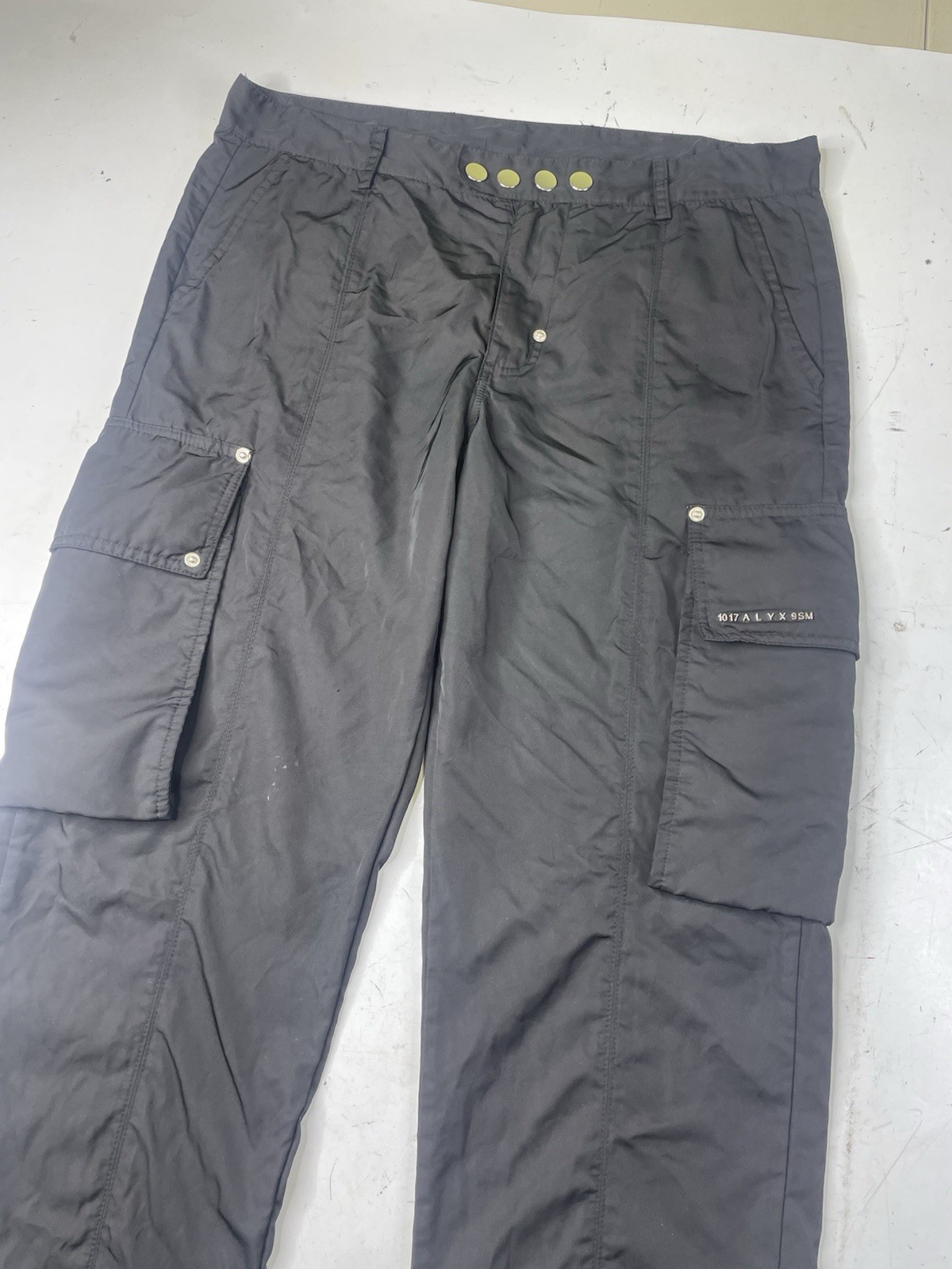 1017 ALYX 9SM Men’s Black Solid Nylon Cargo Pants Regular Fit Size L Waist 34