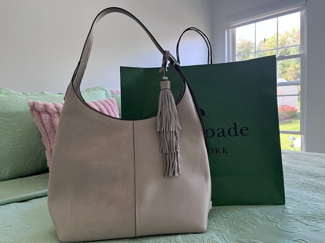 Kate Spade- Large Shoulder Bag- Suede Fringe- Light Sand- BNWT