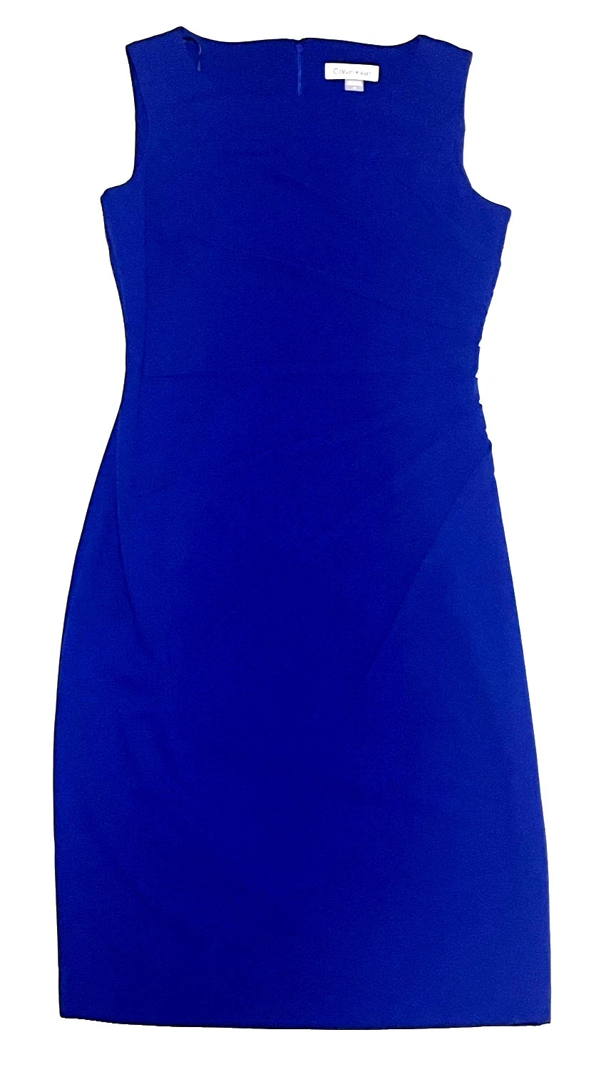 Stunning Calvin Klein Starburst Sheath Dress A-line Sleeveless Blue New Women