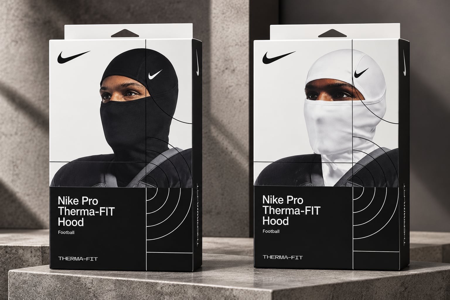 Nike Pro Hyperwarm Hood Therma Fit Unisex White / black ski