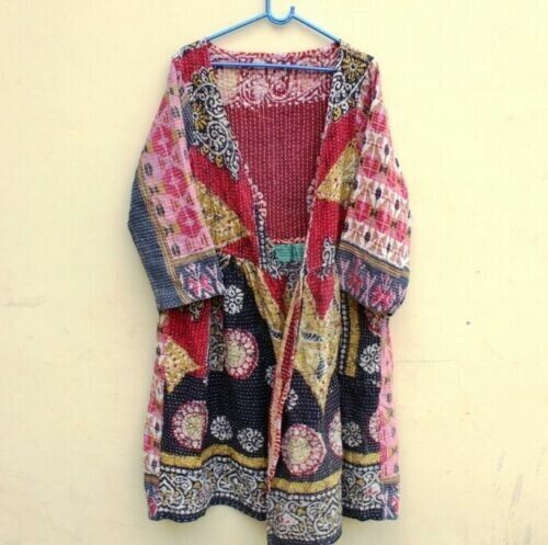 Wholesale 5 Pc Vintage Cotton Kantha Long Jacket Indian Handmade Coat Maxi Robe
