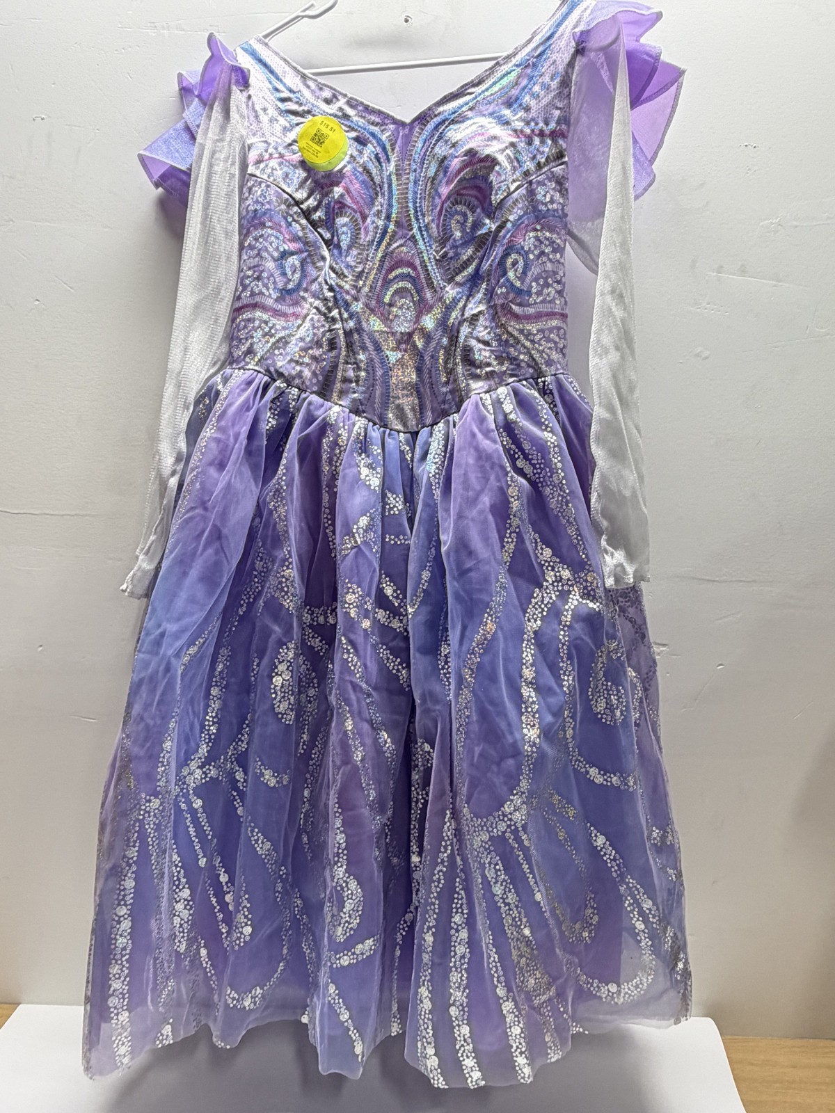 Deluxe Wicked For Good Kids Glinda Purple Dress Halloween Costume (M 7-8)