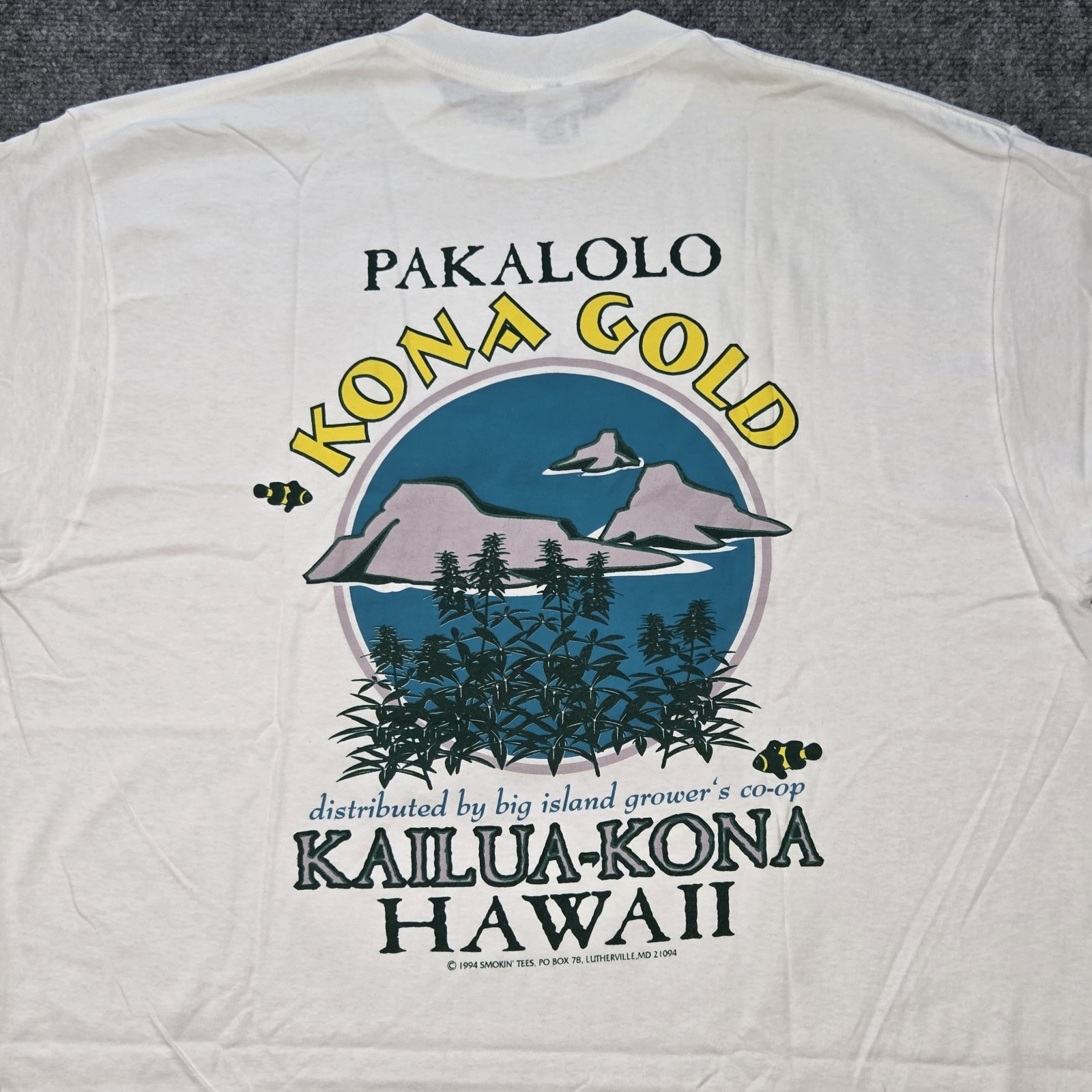 Vintage Hawaii Kona Gold Marijuana Woodstock 1994 New York Weed Shirt Pakalolo